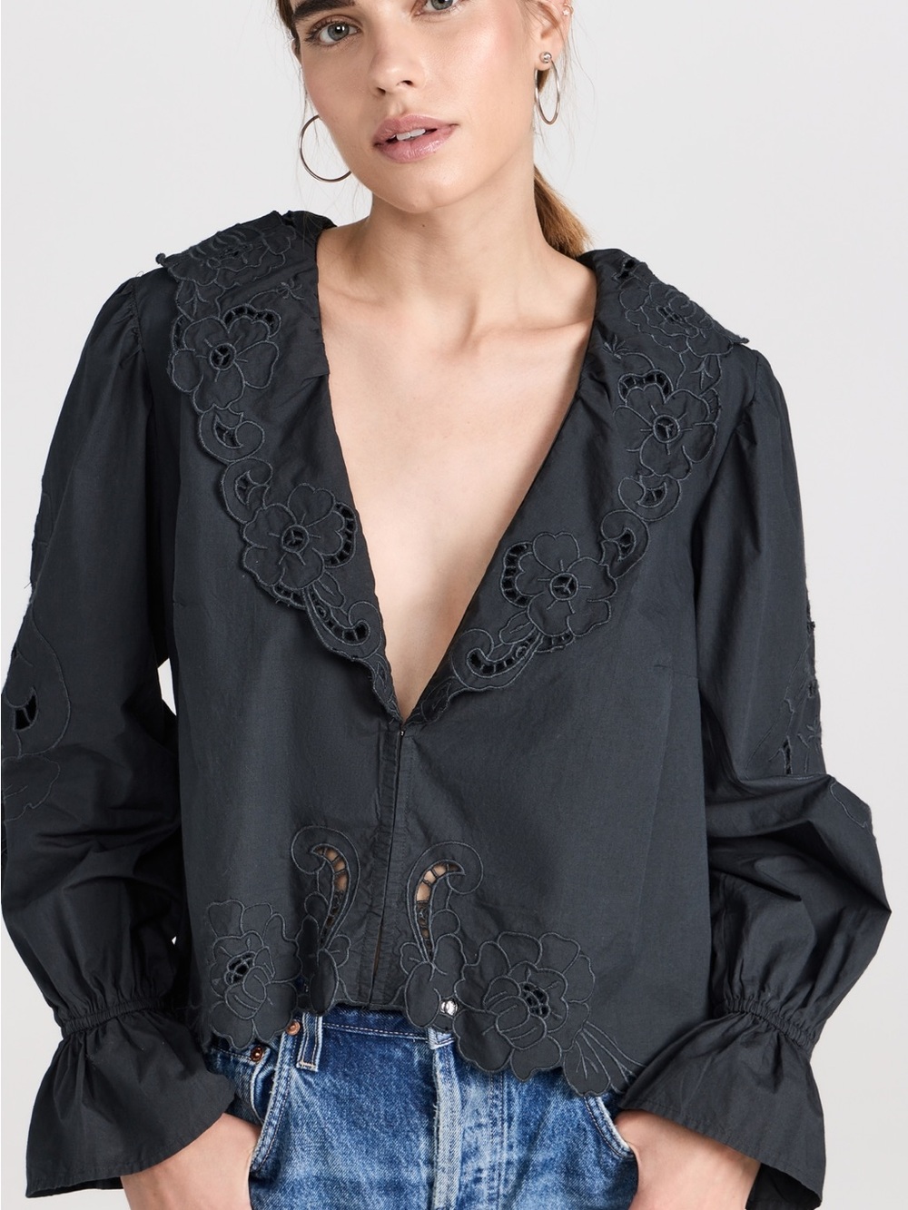Free People Maisie Cutwork Blouse